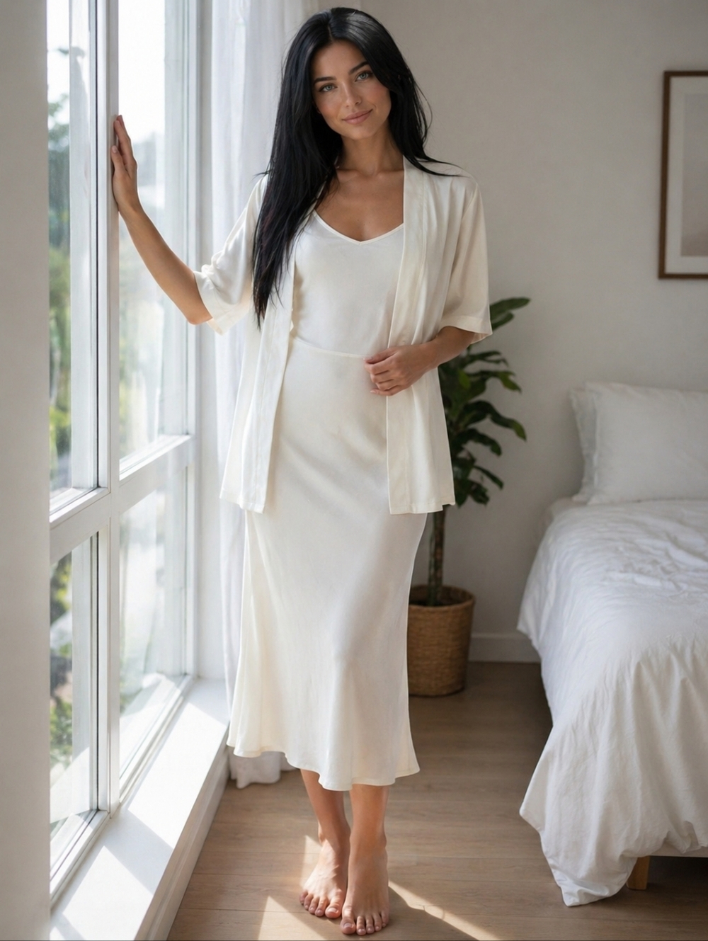 EUC Beautiful Vintage Ivory 3Pc Caribe Long Skirt Set XL!